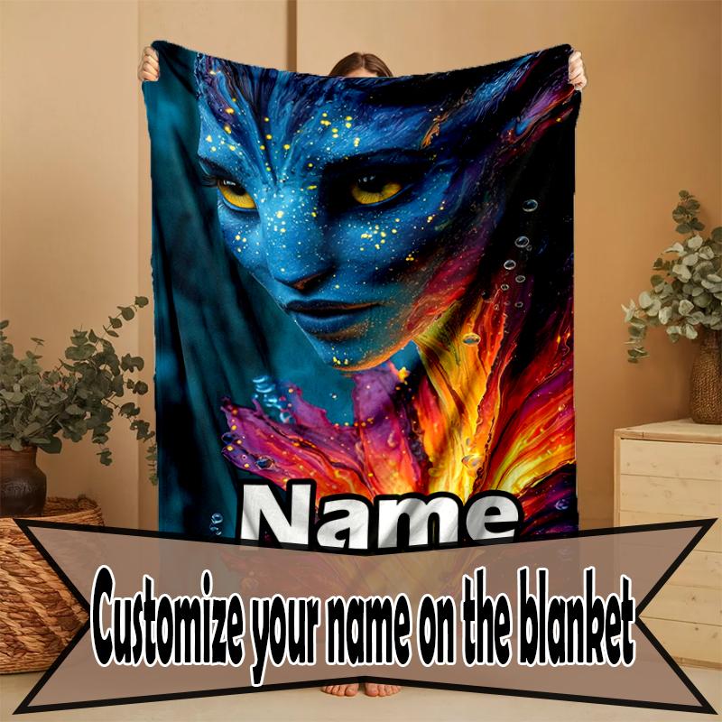 Custom Name Personalized Avatar Print Blanket, Home Decor, Bedroom, Sofa, Camping, Couch, Gifts for Birthday Christmas