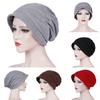 Fashion Women Ruched Solid Visor Hat Ruffle  Chemo  Turban Wrap Cap