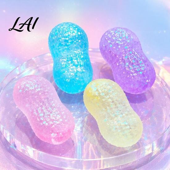 Tactile Sensory Toy Maltose Peanut Stress Ball Slow Rising Soft TPR Fidget Toy Decompression Ball for Anxiety Relief Portable Desk Gift Adults Kids