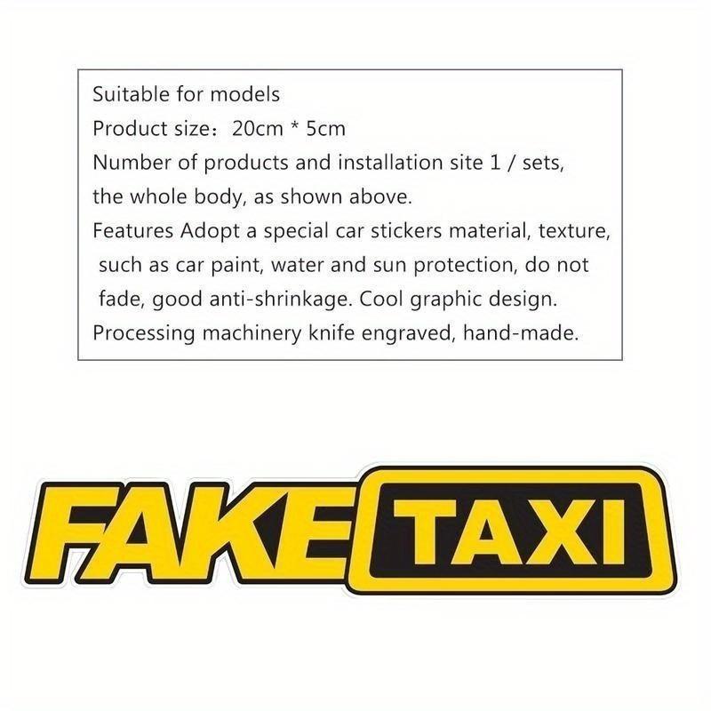 3pcs Fake Taxi Sticker Vinyl Decal Car Window Drift Funny Tuning