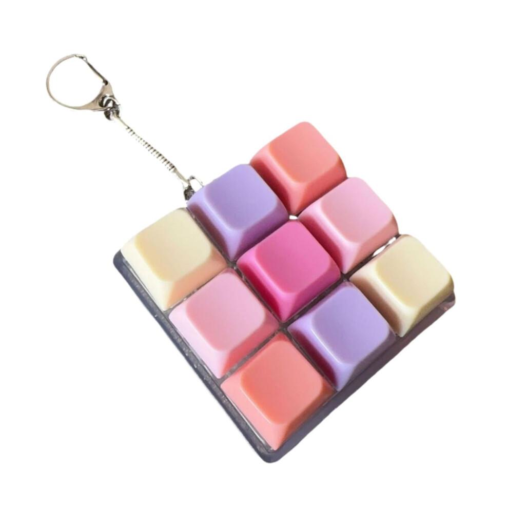 Keyboard Fidget Keychain 9 Key Portable Clicker Sensory Toy for Teens Adults Office Home
