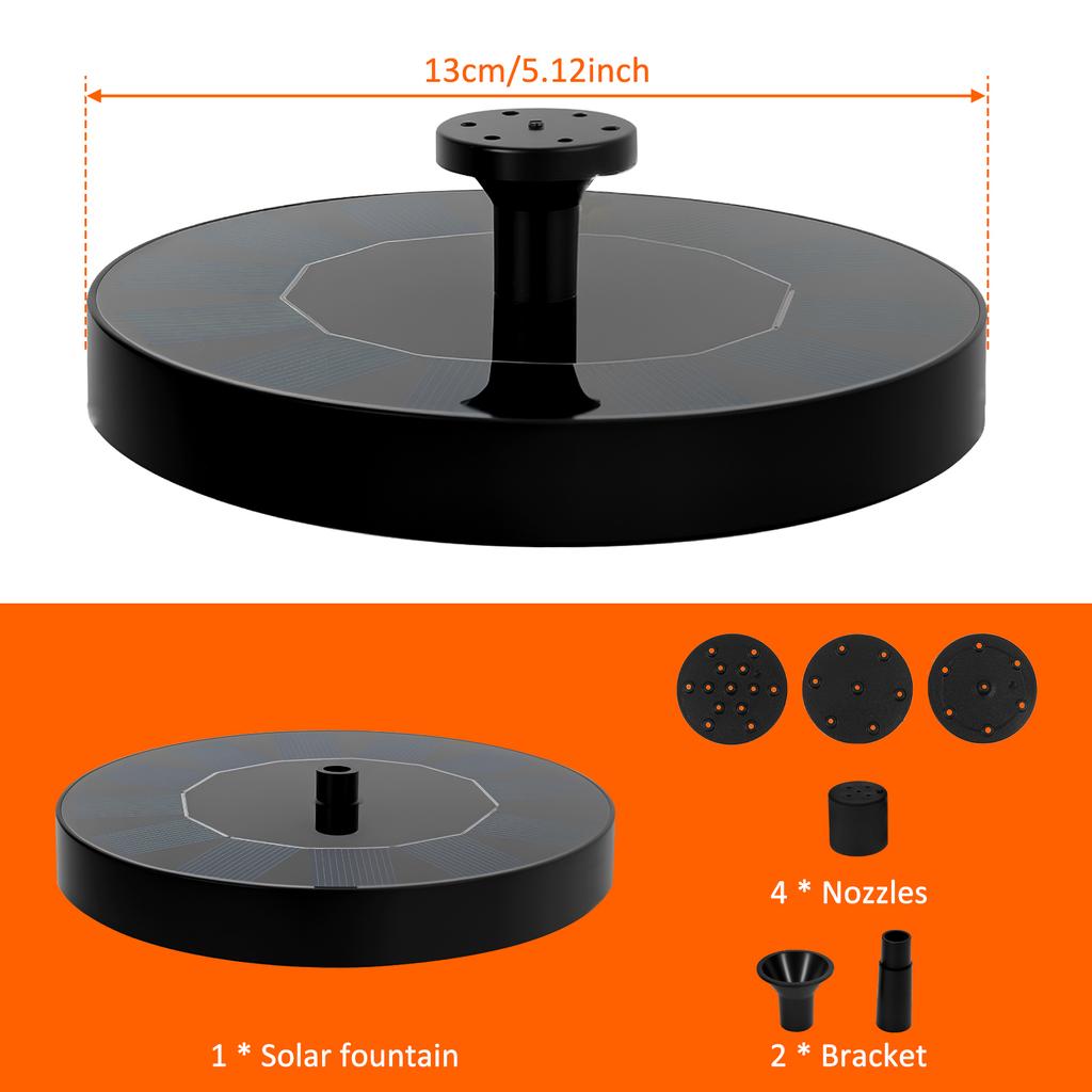 Диаметр 13/18 см Солнечный фонтан ABS Плавающий насос-фонтан с 4 стилями фонтана Наружный солнечный прудовый насос для украшения сада