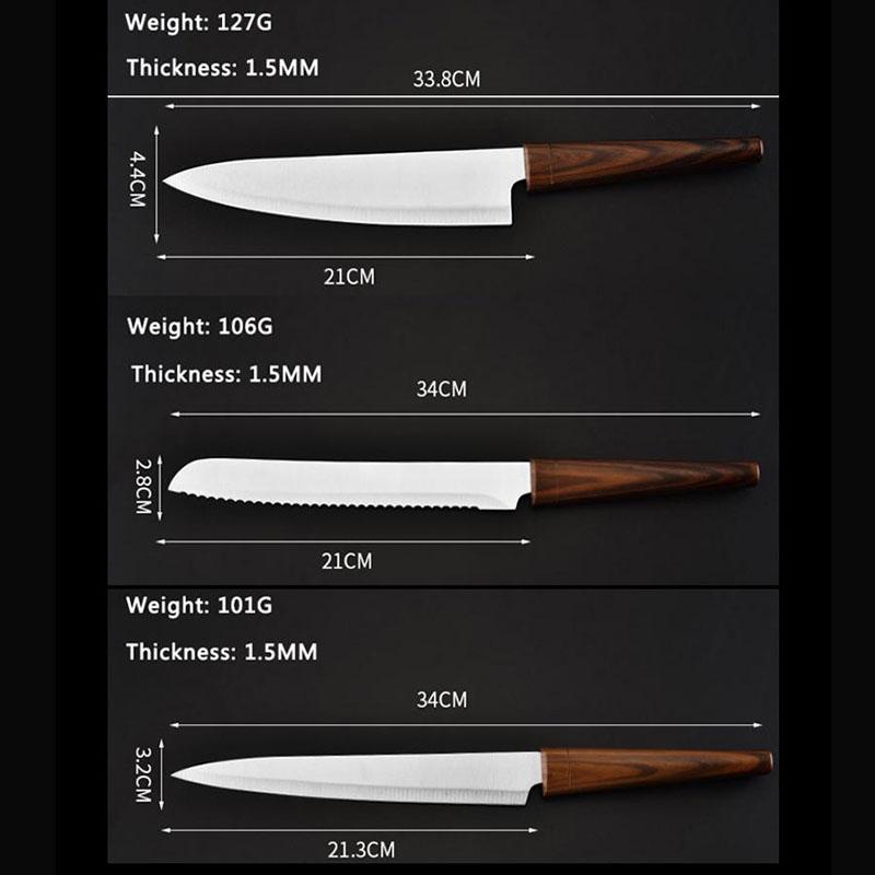 5 шт., набор кухонных ножей из нержавеющей стали, нож для нарезки, разделочный нож, нож для мяса, нож для хлеба, резак
