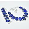 Natural Lapis Lazuli Gemstone Handmade 925 Sterling Silver Jewelry Lapis Lazuli Neclace Bracelet Set, Antique Jewelry Set, Gift For Mom