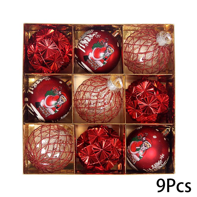 9 шт. небьющиеся подвесные небьющиеся окрашенные фигурные новогодние подарки разноцветные шары декоративный рождественский шар гальванизированный шар