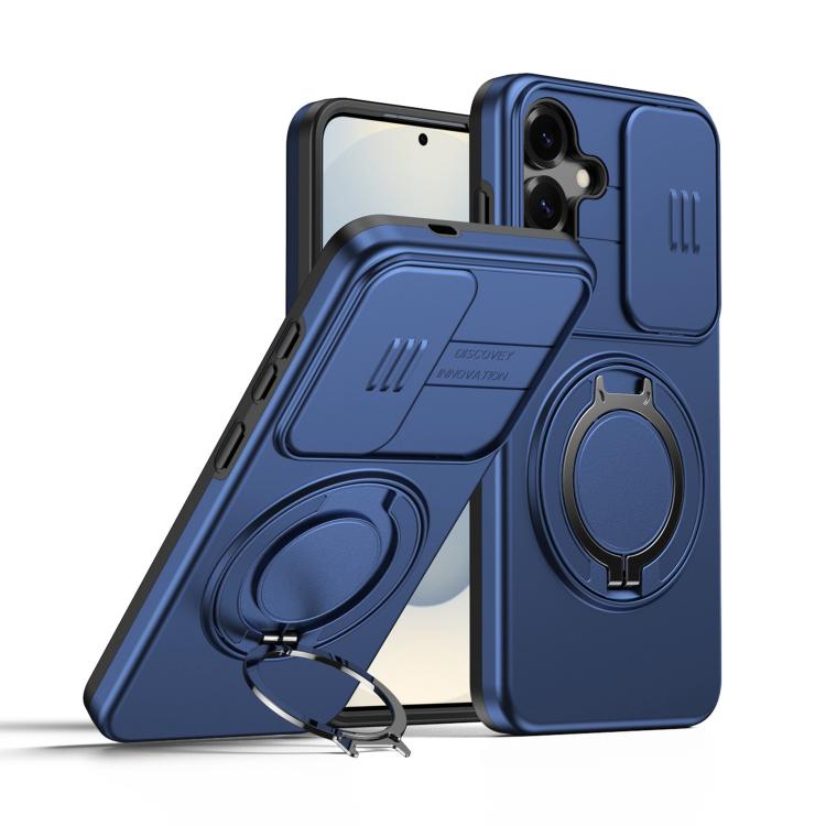 Camera Sliding Shield Magnetic Rotation Holder Phone Case