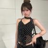 Chiffon Slim-Fit Polka Dot Halter Camisole - Women's Summer Fashion