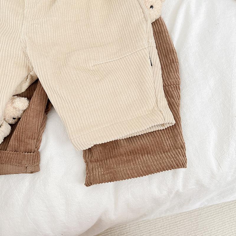 Wide Leg Trousers Cartoon Stereoscopic Bear Elastic Waist Baby Boys Girls