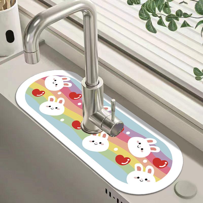 Диатомитовый сливной коврик для раковины, впитывающий коврик для сушки кухонной столешницы, коврик для кухонной раковины, нескользящий коврик для стола