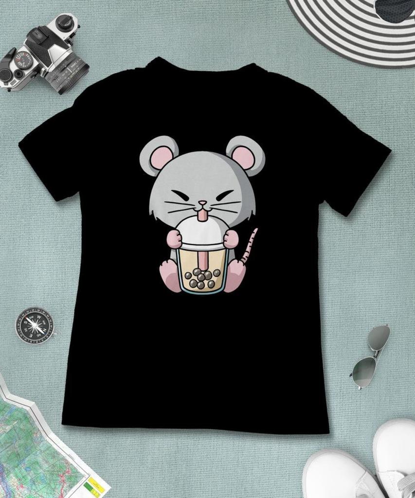 Year of the Rat, Chinese Zodiac, Lunar New Year T-Shirt, Funny Boba Milk Tea Shirt, Bubble Tea, Kawaii Japanese Anime