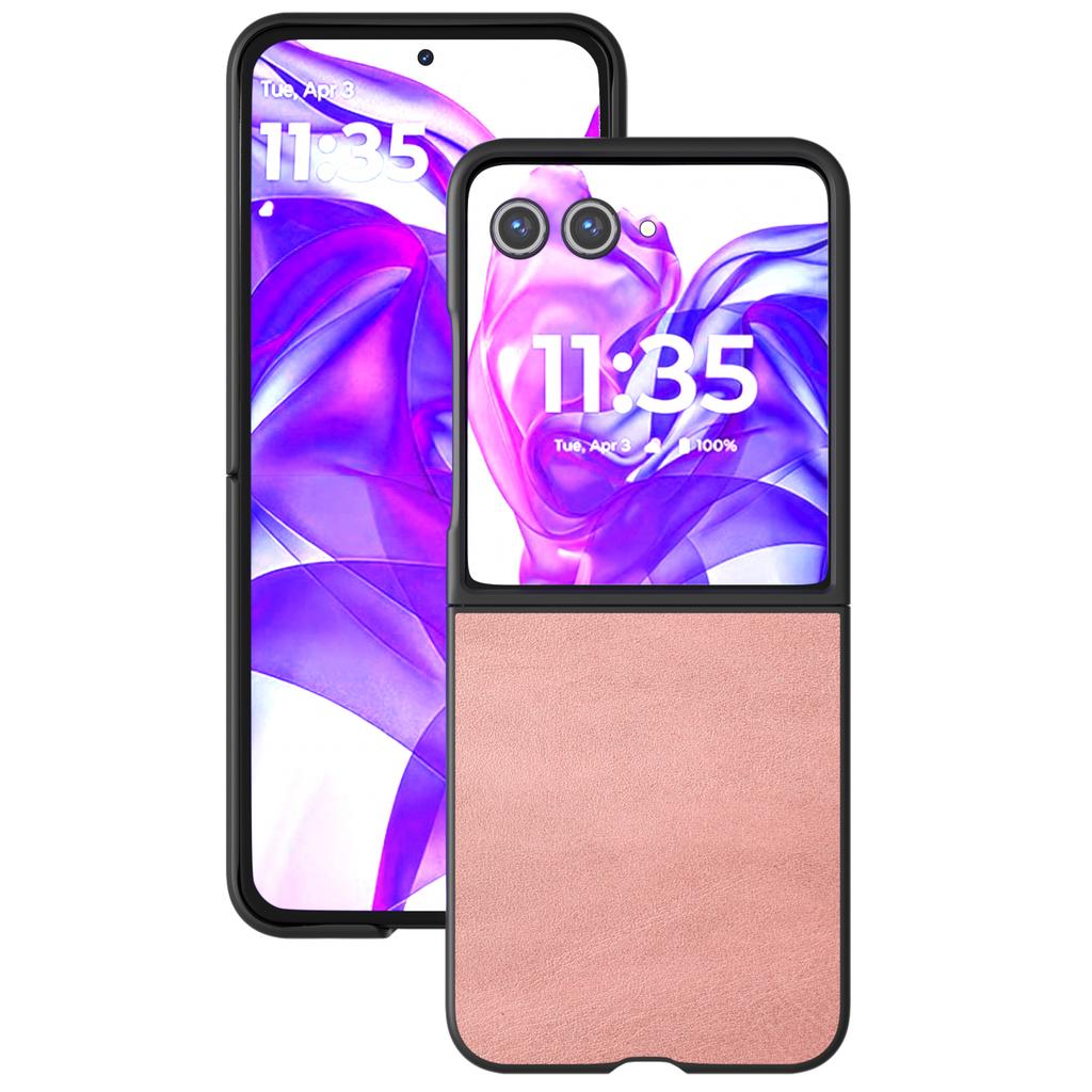 Чехол для Motorola Razr 50 Ultra 5G Текстура коровьей кожи Противоударный PU+PC Чехол для телефона