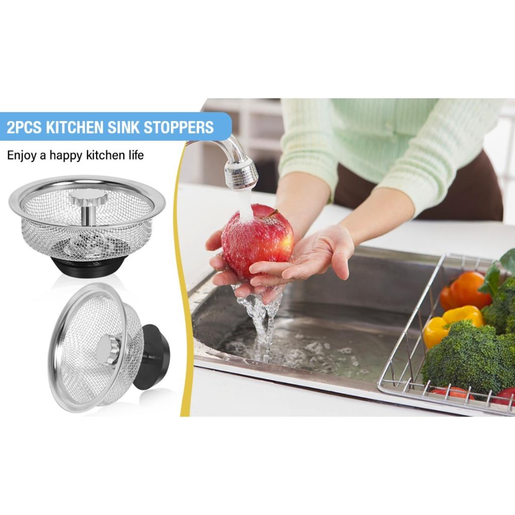2 шт. фильтр для кухонной мойки с ручкой и пробкой корзина для слива кухонной мойки/пробка/заглушка из нержавеющей стали фильтр для слива кухонной мойки сетчатый фильтр