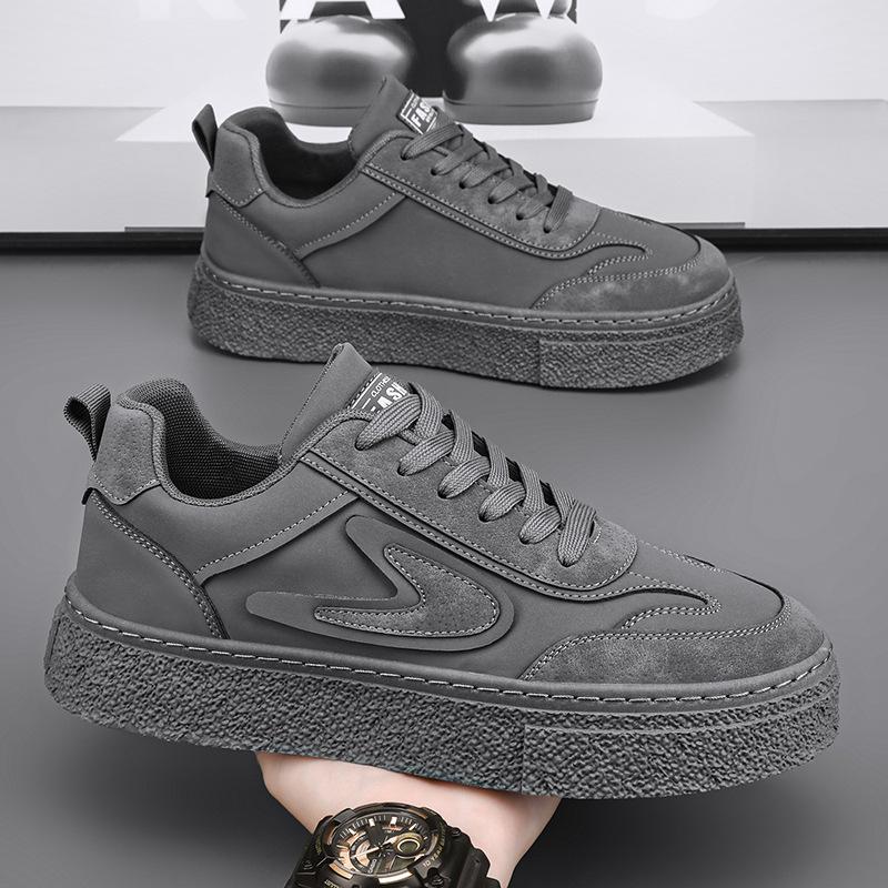 Fashion Men's 2025 Spring New Thick Soled Wear Resistant Work and Leisure Shoes Men's Sports Low Cut Flat Shoes
