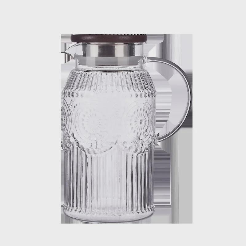 Стеклянный термостойкий чайник для холодной воды Lux Glass с ручкой - креативный чайник большой емкости для дома или гостиной