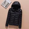 2023 Осень/Зима Женская Приталенная Легкая Пуховая Куртка с Капюшоном в Корейском Стиле