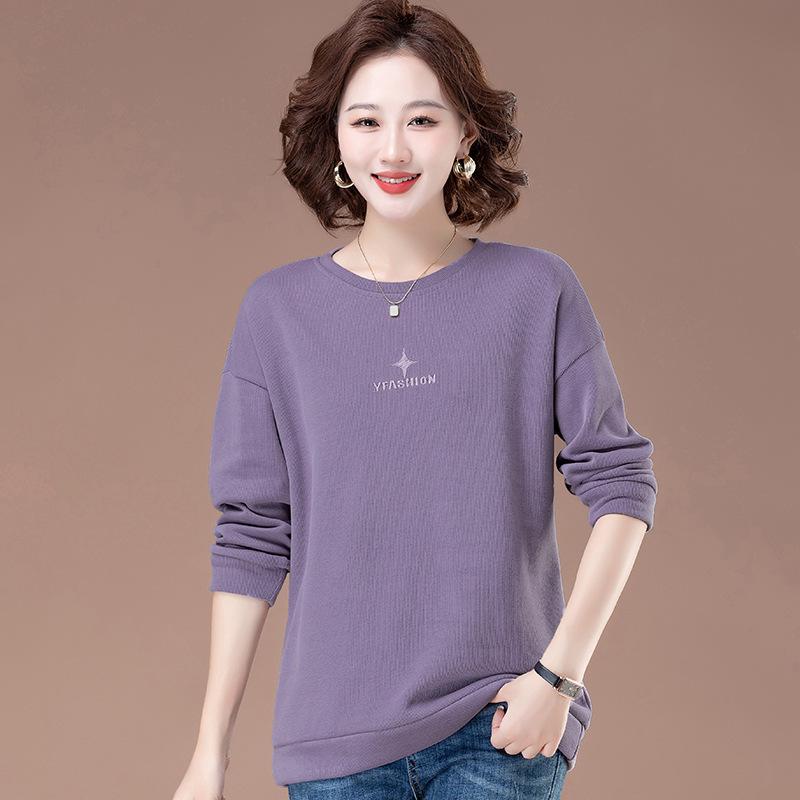 Women's Plus Size Versatile Hoodie - Thin, Long Sleeve, Belly-Covering, Round Neck Top for Spring/Autumn 2025