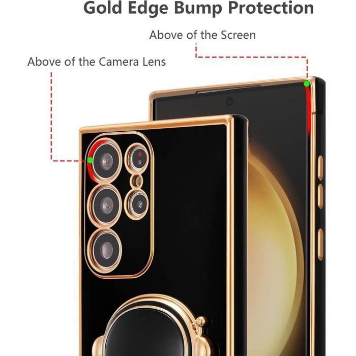 Coque - BOOLING - pour Samsung Galaxy S24 Ultra - Protection Antichoc - Support Astronaute 3D - Noir