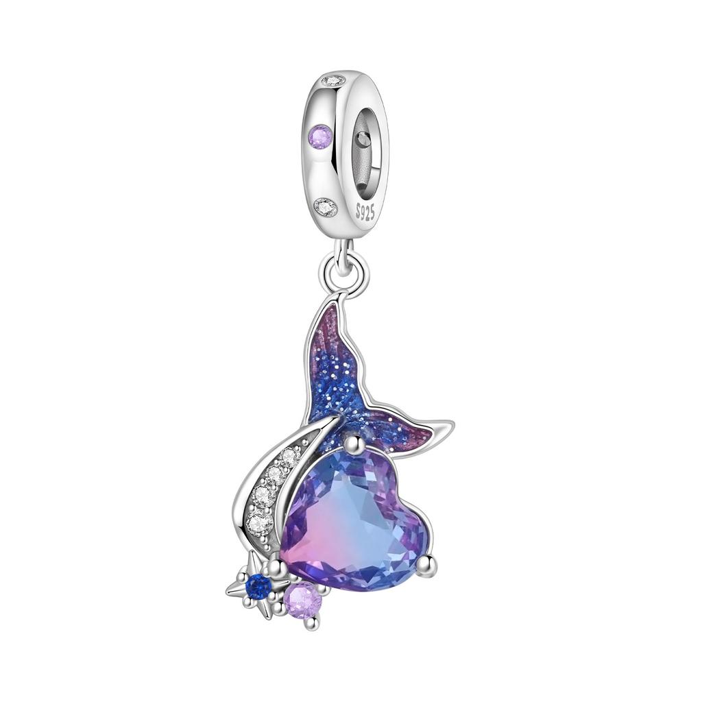 Orstarry 925 Silver Cartoon character Mermaid Original Pendants Bracelet Charms Fit Jewelry Party Beads DIY Fine Gifts