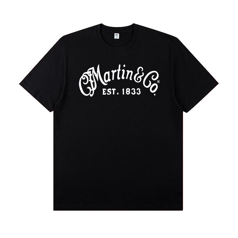 Martin Martin Guitarist Costume Rock Band T-shirt Men's Short Sleeve Instrument Print Cotton T-shirt Summer Clothing Tops Tee