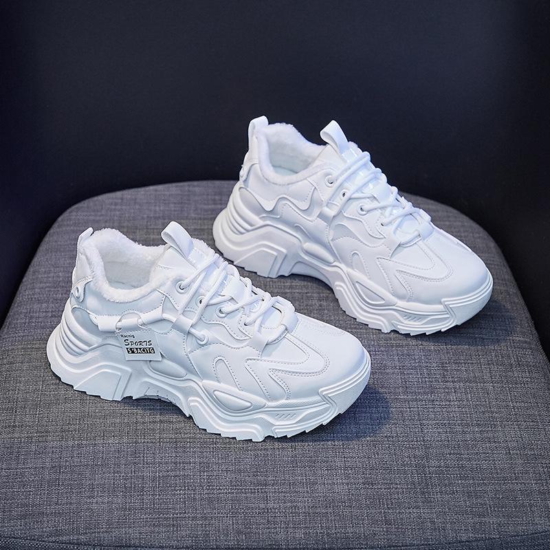 Ins Plus Velvet Dad женские зимние 2024 универсальные корейские студенческие теплые спортивные хлопковые туфли K-9-1