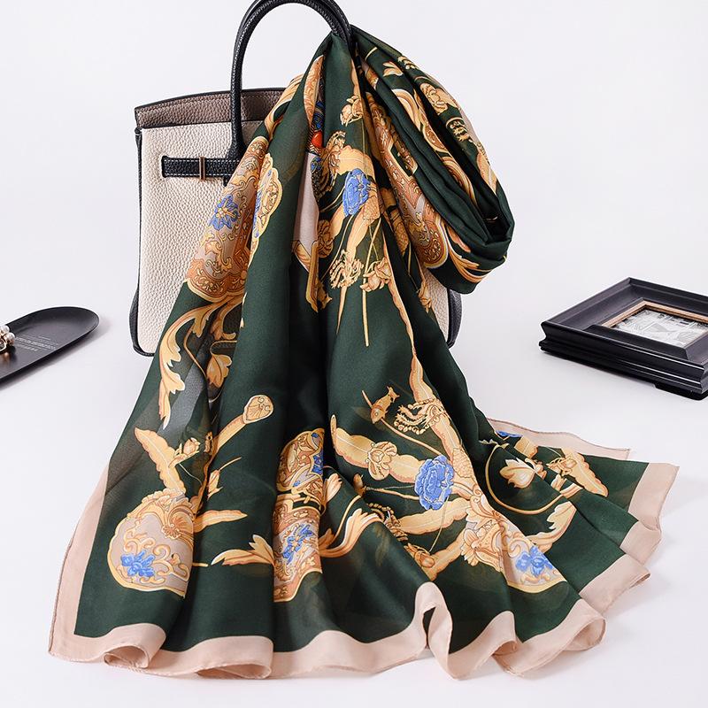 New Spring and Summer Print Fashionable Long Sunscreen Scarf for Women Dual-purpose Shawl Beach Towel Scarf Scarf