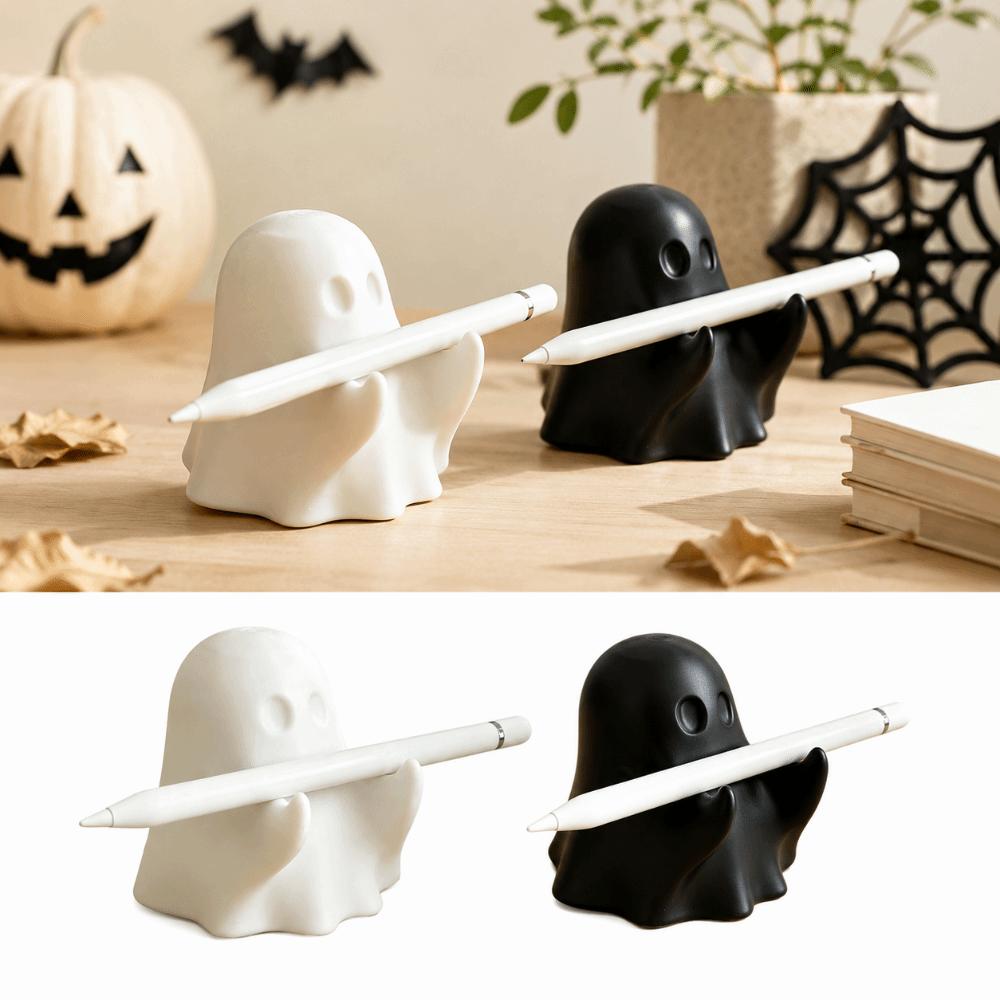 3D Printed Ghost Pen Holder Cute Mini Ghost Statue Unique Halloween Pen Rack Birthday Gift