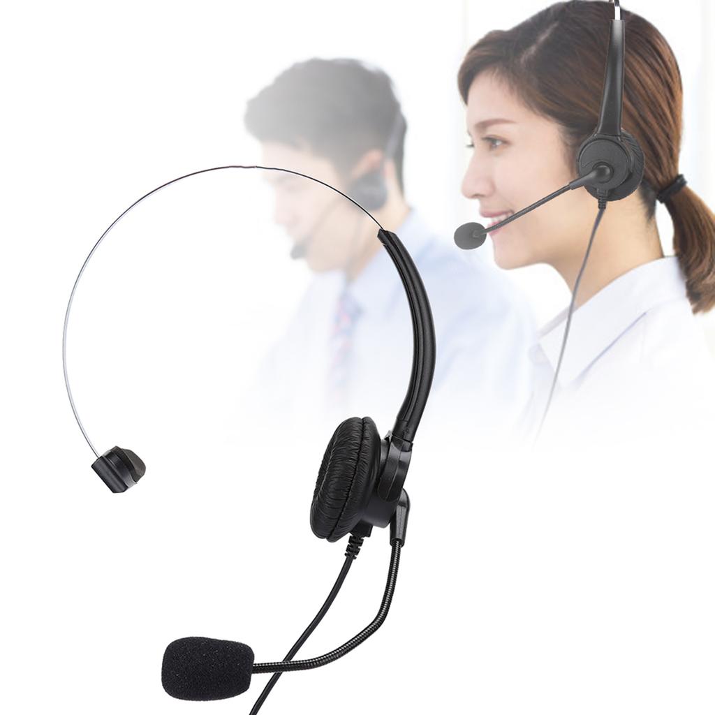 Telephone Monaural Headset Landline Phone Headphone with Microphone for Home Use