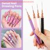 5pcs French Stripe Line Painting Drawing Flower Pen Professional Manicure Tool Nail Art Liner Brush Set UV Gel Nail Brushes Kits