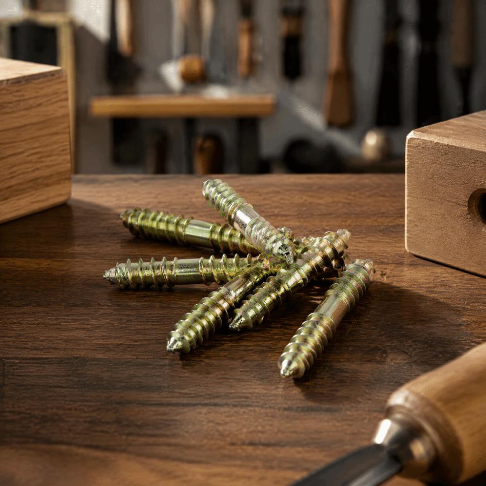 20pcs Double Ended Hanger Bolts 6*40mm Furniture Screws Practical Wood Fasteners Woodworking