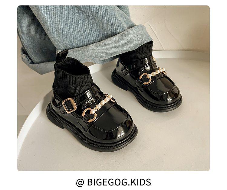 2025 Autumn/Winter Children's Ankle Boots: Leather First Walker Sock Boots for Girls