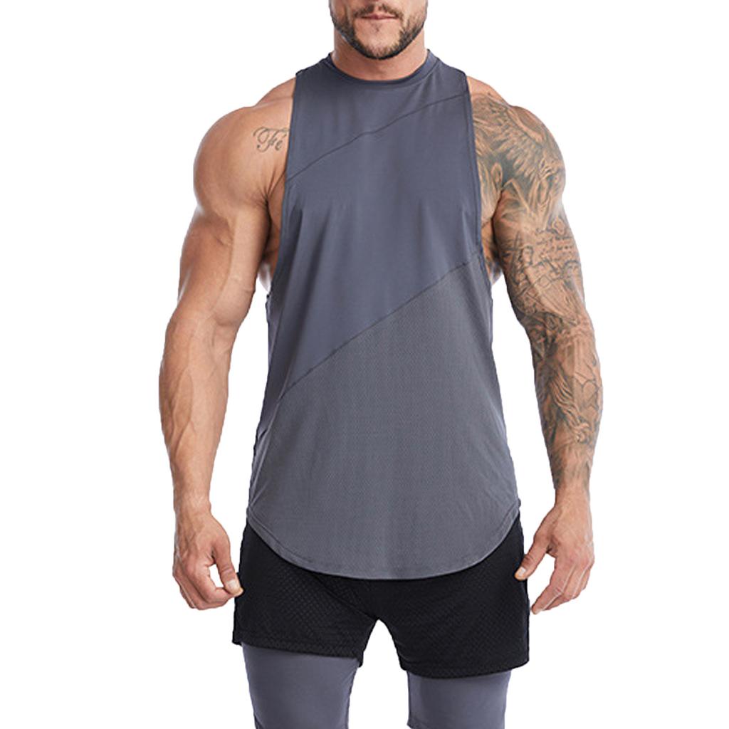 Sports Vest Men'S Tight-Fitting Sleeveless Fitness Suit Basketball Running Yoga Quick-Drying Vest