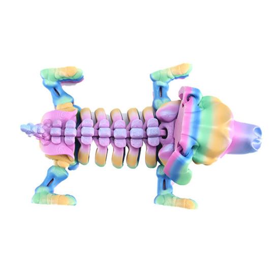 Напечатанный на 3D-принтере артикулированный скелет таксы, коллекционная фигурка скелета собаки