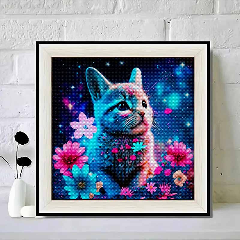 Новое поступление 5D DIY Полный круг Алмазная мозаика «Цветы и кошки» Вышивка Крестиком Декор для дома Подарок