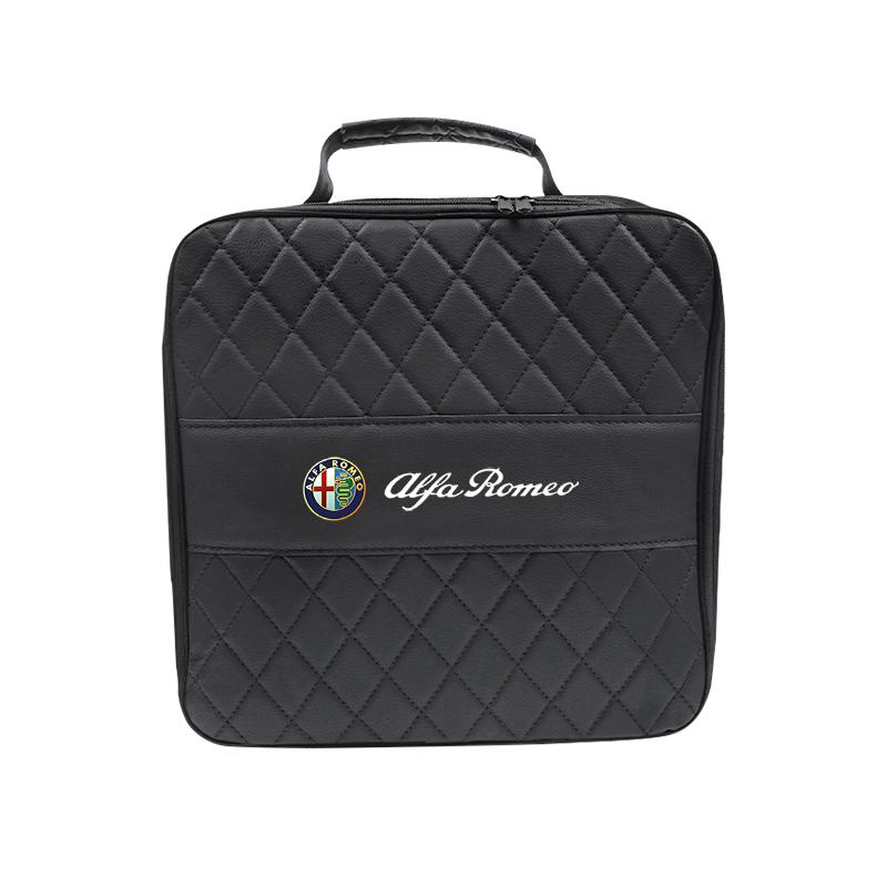 Car Leather Storage Bag High-capacity Auto Trunk Handbag For Alfa Romeo 156 159 147 4C 8C 166 Giulia Giulietta Mito Stelvio zj5