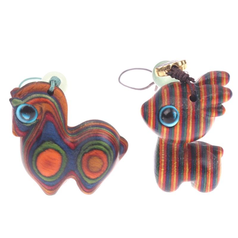 Wood Engraved Tangma Key Chain Cute Small Pendant Keychain Rainbow Wood Products Bag Backpack Charm Phone Pendant