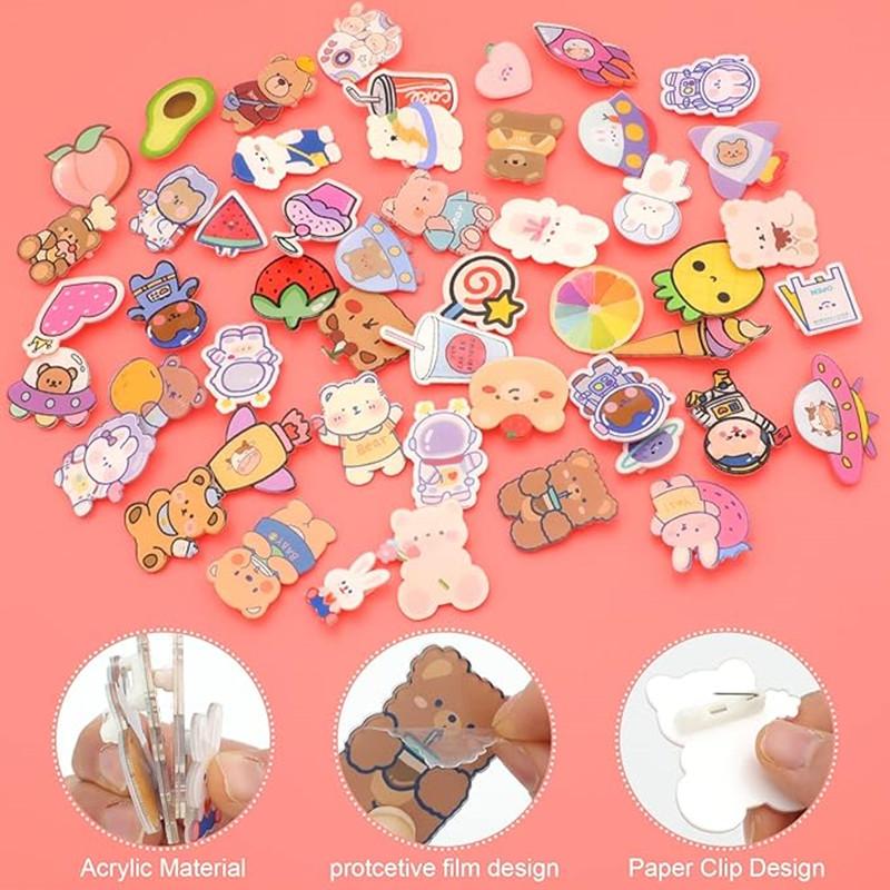 10/20/30/40/50Pcs Acrylic Animal Cartoon Badges Pins Diversity Random Badges Personalized Trendy Pins For Backpacks Clothes Bag