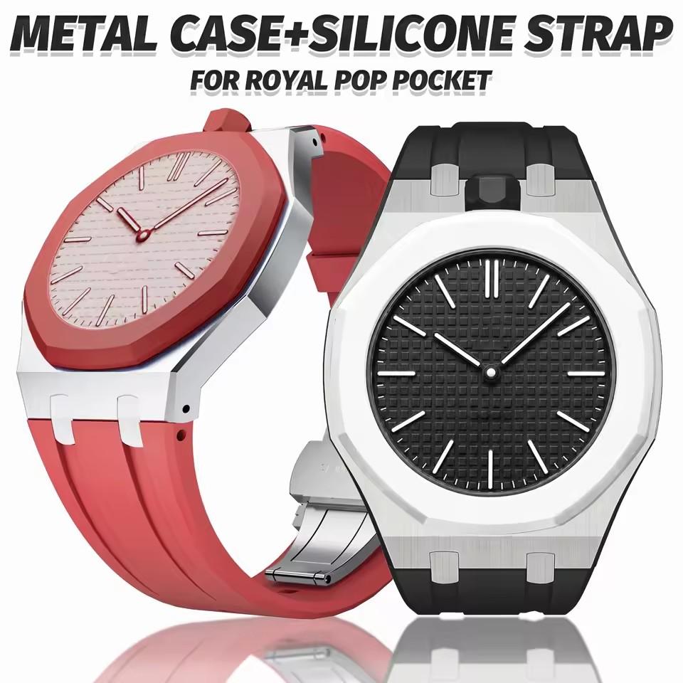 Premium Rubber Strap for Swatch AP Royal Pop Pocket Watch Quick Release Watch Band for Royal Pop Accessories Replacement Strap
