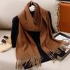 New Winer Warm Cashmere Scarf for Women Fashion Solid Thick Blanket Pashmina Shawl Wrap Female Bufanda Echarpe Foulard