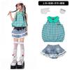 Girls Hip Hop Dance Outfit Set Short Sleeve Top Denim Mini Skirt Jazz Performance Street Style