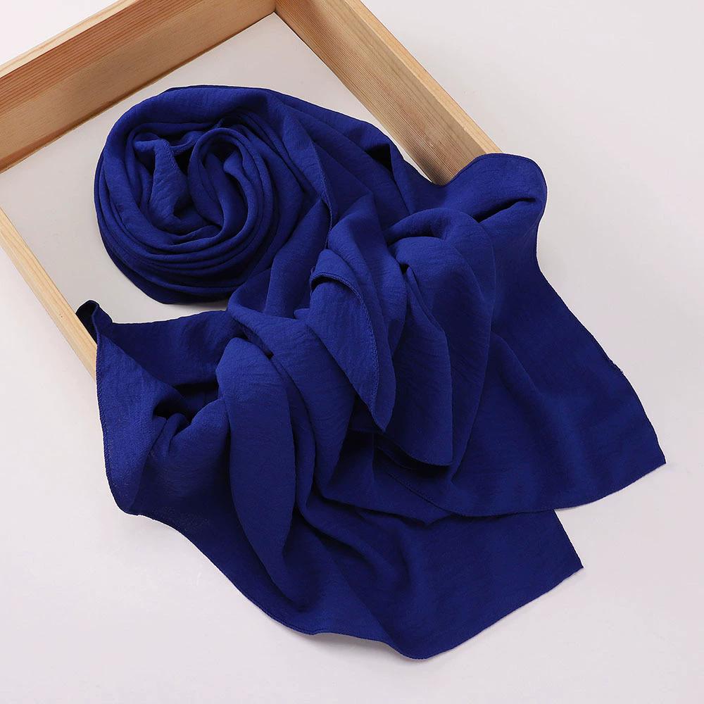 Malaysia Muslim Hijab Wrinkle Plain Long Shawl Islamic Headscarf Wraps For Women Female Foulard