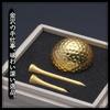 Gold Leaf Golf Ball Tee Set in Paulownia Wood Box Competition Day & (Single) [Golf Prize, Father's Gift]