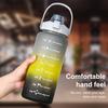 3 шт. силиконовые бутылки для воды с трубочкой, герметичные, без BPA, градиентный дизайн, 9/25/64 унции, многоразовые бутылки для воды с маркерами времени для походов в спортзал