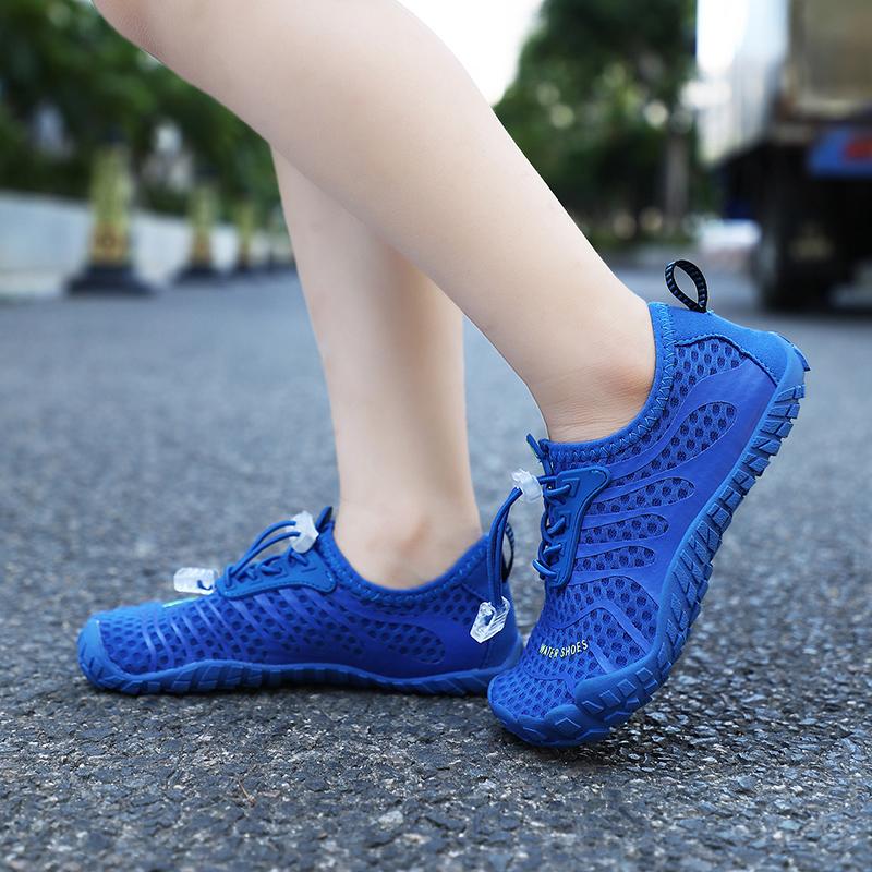 Children Pink Quick Lace Water Shoes Quick Dry Breathable Aqua Sneakers Kid Barefoot Beach Shoes Wading Diving Shoes