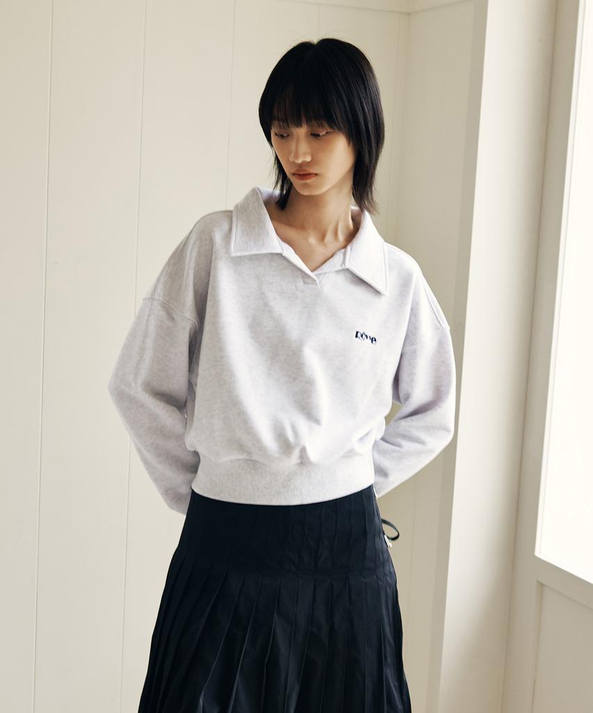ROVVE Cropped Collar Sweat Shirt (Gray)