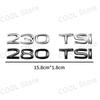 EPYFH1 1Pcs 3D Metal 230 280 300 330 380 TSI Fender Tail Car Logo Side Badge Rear Trunk Emblem Sticker For VW Golf Jetta Passat MK4 MK5