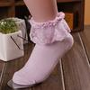 1 Pair Cotton Socks Skin-friendly Colorfast Lace Patchwork Lace Princess Socks for Daily Life