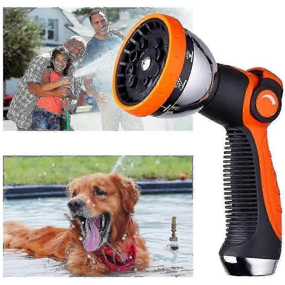 10 Hose Metal Watering Mode Thumb Control Switch Valve, High Pressure Nozzle Sprayer, Car Mount