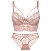 Hot Sale Sexy Ultra-thin Cup Bralette Lace High-end Embroidery Push Up Bra Set Classic Hollow Women Underwear Plus Size Lingerie