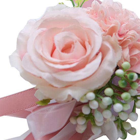 Wrist Flower Non-Fading Multi-color Decorate Elegant Bride Groom Fake Wrist Corsage for Party