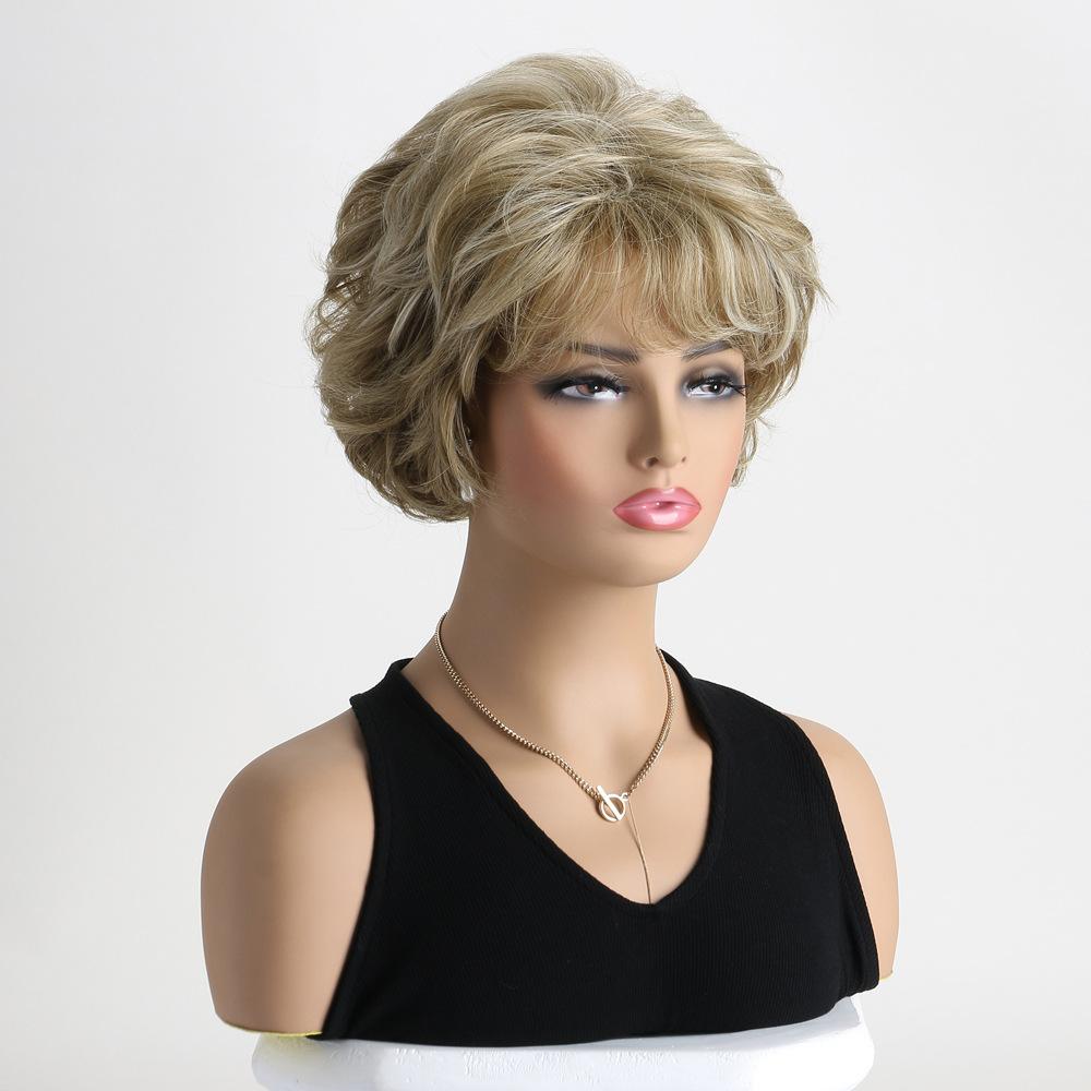 Модная женская золотистая пушистая короткая кудрявая повязка для волос